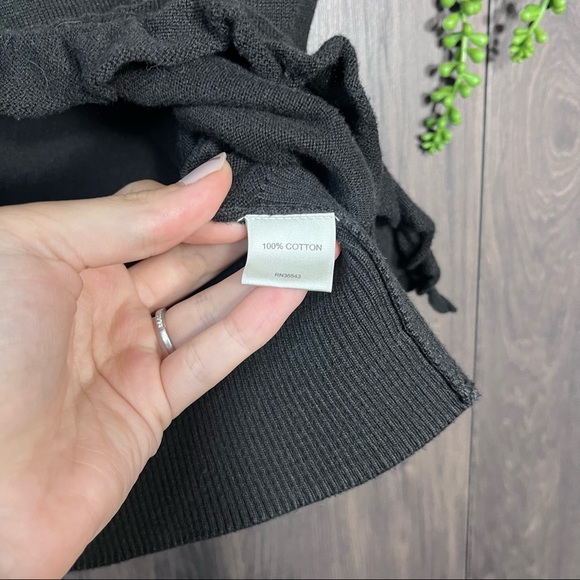 >🌼3/$30🌼Van Heusen Short Sleeve Tie Close Black Cardigan Shawl Size XS - Picture 5 of 15